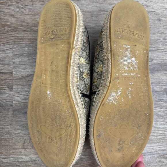 Gucci Supreme GG Bee Espadrille Flats - Picture 4 of 6